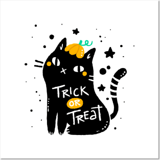 Halloween Cat Posters and Art